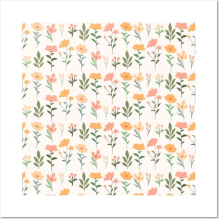 Pastel Colors Modern Floral Pattern Posters and Art